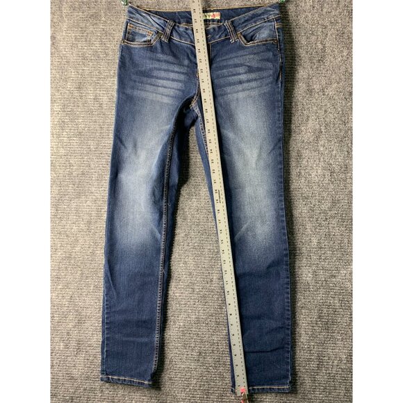 Paris Blues Womens Size 9 whiskering Jeans Slim Fit Denim Blue Dark - Picture 5 of 8